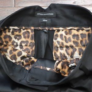 EXPRESS DESIGN STUDIO BLACK SATIN EDITOR PANTS 0R